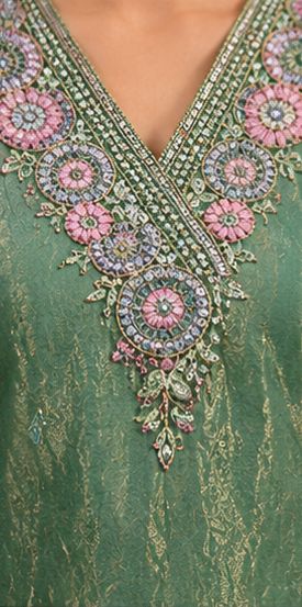 Women's Sea Green Embroidered Kurta Set with Dupatta